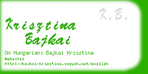 krisztina bajkai business card